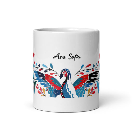 Ana Sofía Exclusive Name Art Piece Home Office Work Coffee Mug Mexican Spanish Pride Gift Cup One-Of-A-Kind Calligraphy White Glossy Mug | A7 Mexicada