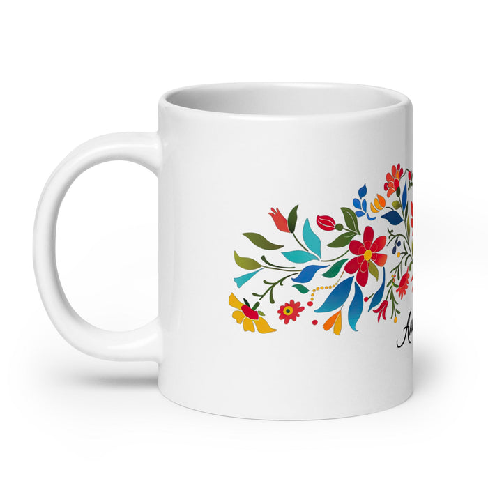 Ana Sofía Exclusive Name Art Piece Home Office Work Coffee Mug Mexican Spanish Pride Gift Cup One - Of - A - Kind Calligraphy White Glossy Mug | A8 - Mexicada