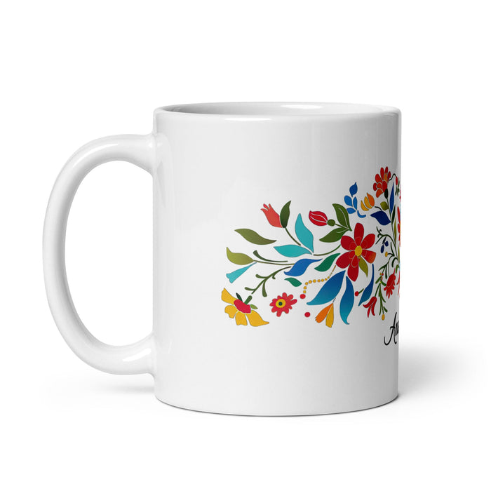 Ana Sofía Exclusive Name Art Piece Home Office Work Coffee Mug Mexican Spanish Pride Gift Cup One - Of - A - Kind Calligraphy White Glossy Mug | A8 - Mexicada