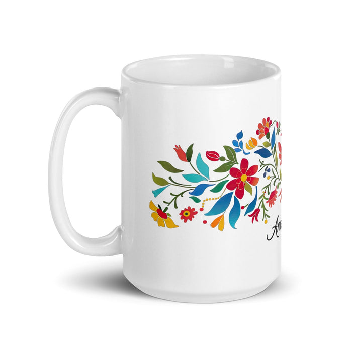 Ana Sofía Exclusive Name Art Piece Home Office Work Coffee Mug Mexican Spanish Pride Gift Cup One-Of-A-Kind Calligraphy White Glossy Mug | A8 Mexicada