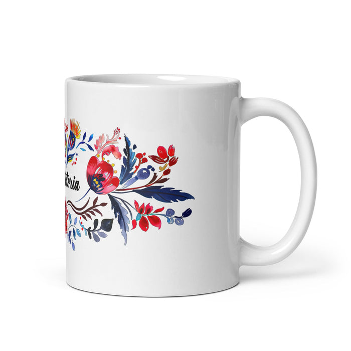 Ana Victoria Exclusive Name Art Piece Home Office Work Coffee Mug Mexican Spanish Pride Gift Cup One - Of - A - Kind Calligraphy White Glossy Mug | A1 - Mexicada