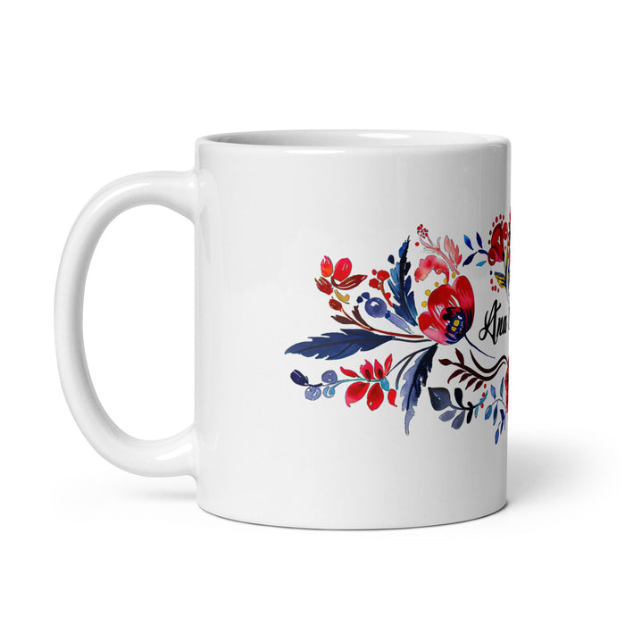 Ana Victoria Exclusive Name Art Piece Home Office Work Coffee Mug Mexican Spanish Pride Gift Cup One - Of - A - Kind Calligraphy White Glossy Mug | A1 - Mexicada