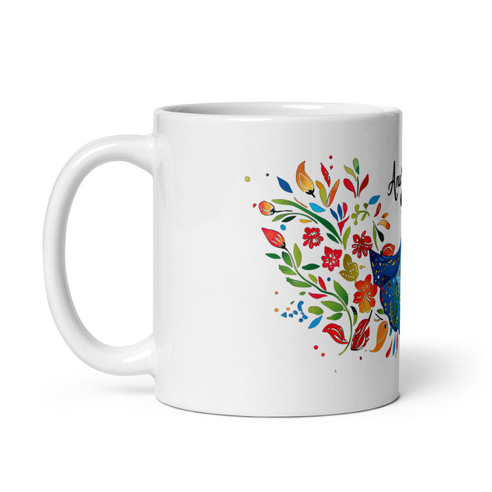 Ana Victoria Exclusive Name Art Piece Home Office Work Coffee Mug Mexican Spanish Pride Gift Cup One - Of - A - Kind Calligraphy White Glossy Mug | A10 - Mexicada