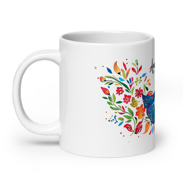 Ana Victoria Exclusive Name Art Piece Home Office Work Coffee Mug Mexican Spanish Pride Gift Cup One - Of - A - Kind Calligraphy White Glossy Mug | A10 - Mexicada