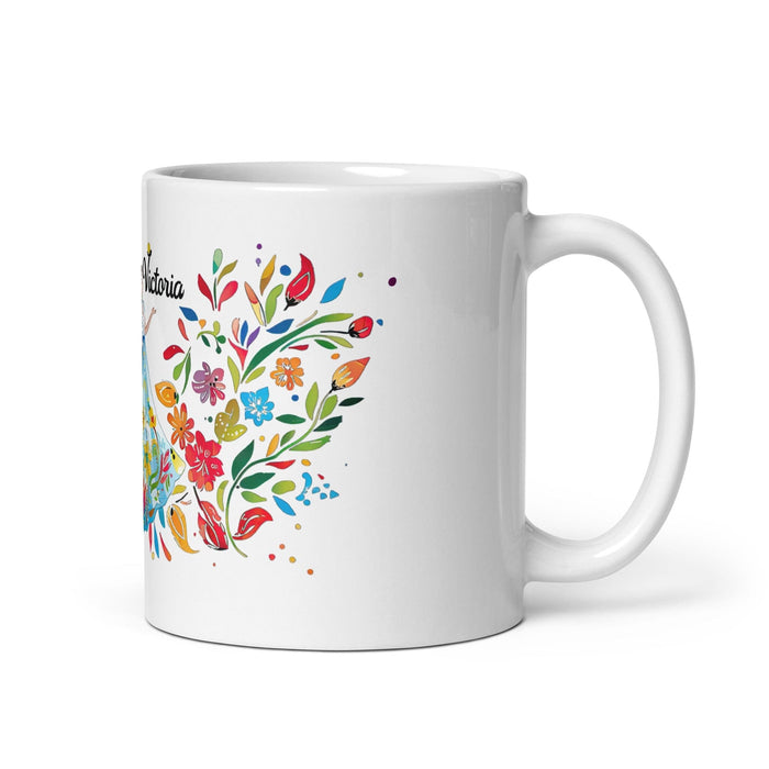 Ana Victoria Exclusive Name Art Piece Home Office Work Coffee Mug Mexican Spanish Pride Gift Cup One-Of-A-Kind Calligraphy White Glossy Mug | A10 Mexicada 11 oz