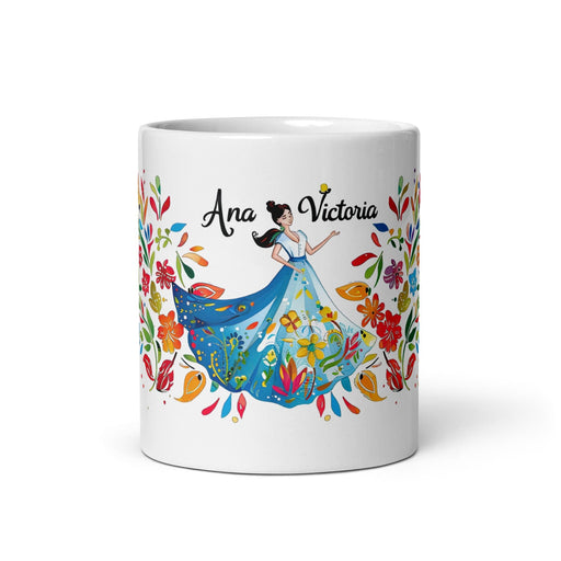 Ana Victoria Exclusive Name Art Piece Home Office Work Coffee Mug Mexican Spanish Pride Gift Cup One-Of-A-Kind Calligraphy White Glossy Mug | A10 Mexicada