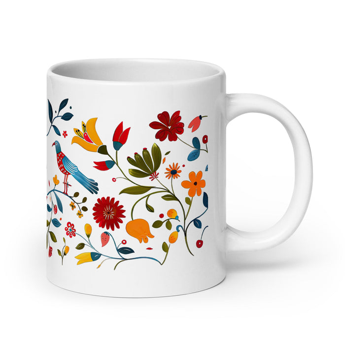 Ana Victoria Exclusive Name Art Piece Home Office Work Coffee Mug Mexican Spanish Pride Gift Cup One - Of - A - Kind Calligraphy White Glossy Mug | A16 - Mexicada