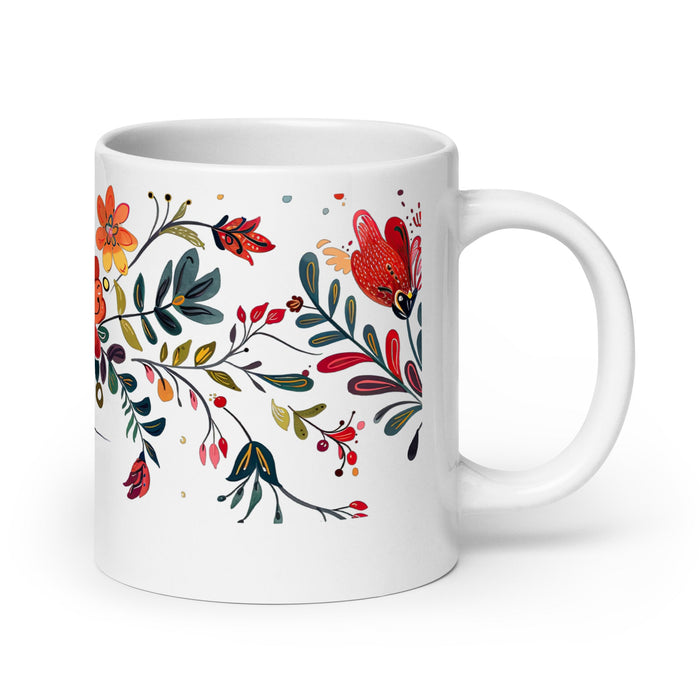 Ana Victoria Exclusive Name Art Piece Home Office Work Coffee Mug Mexican Spanish Pride Gift Cup One - Of - A - Kind Calligraphy White Glossy Mug | A2 - Mexicada