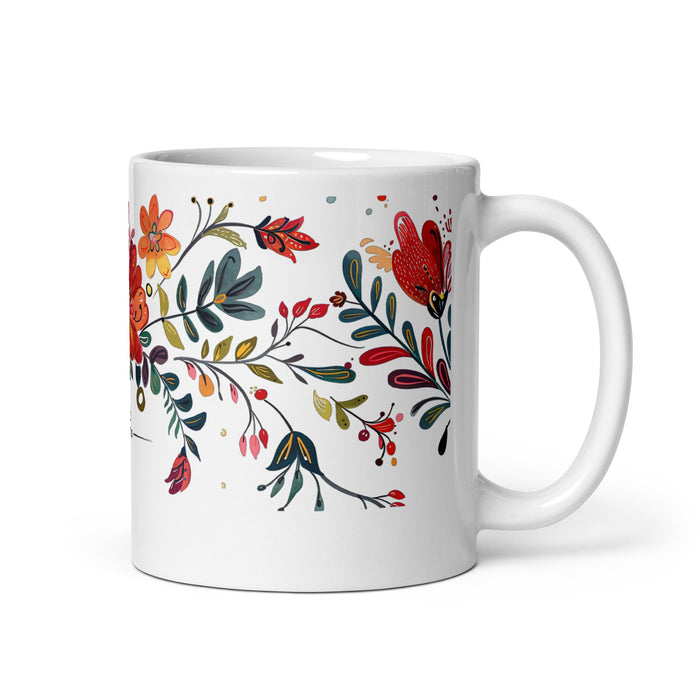 Ana Victoria Exclusive Name Art Piece Home Office Work Coffee Mug Mexican Spanish Pride Gift Cup One - Of - A - Kind Calligraphy White Glossy Mug | A2 - Mexicada