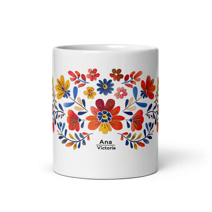 Ana Victoria Exclusive Name Art Piece Home Office Work Coffee Mug Mexican Spanish Pride Gift Cup One-Of-A-Kind Calligraphy White Glossy Mug | A4 Mexicada