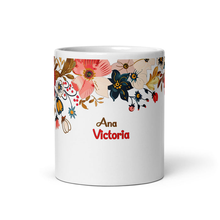 Ana Victoria Exclusive Name Art Piece Home Office Work Coffee Mug Mexican Spanish Pride Gift Cup One - Of - A - Kind Calligraphy White Glossy Mug | A5 - Mexicada