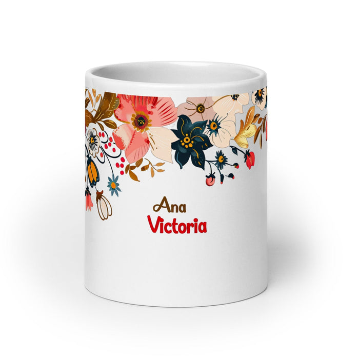 Ana Victoria Exclusive Name Art Piece Home Office Work Coffee Mug Mexican Spanish Pride Gift Cup One-Of-A-Kind Calligraphy White Glossy Mug | A5 Mexicada