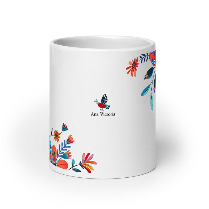 Ana Victoria Exclusive Name Art Piece Home Office Work Coffee Mug Mexican Spanish Pride Gift Cup One - Of - A - Kind Calligraphy White Glossy Mug | A6 - Mexicada