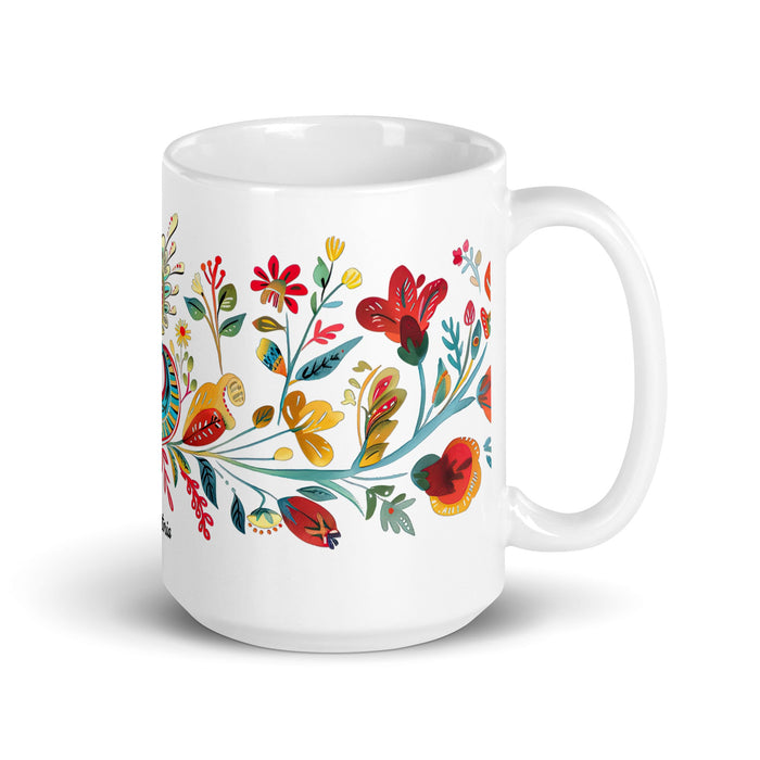 Ana Victoria Exclusive Name Art Piece Home Office Work Coffee Mug Mexican Spanish Pride Gift Cup One - Of - A - Kind Calligraphy White Glossy Mug | A7 - Mexicada