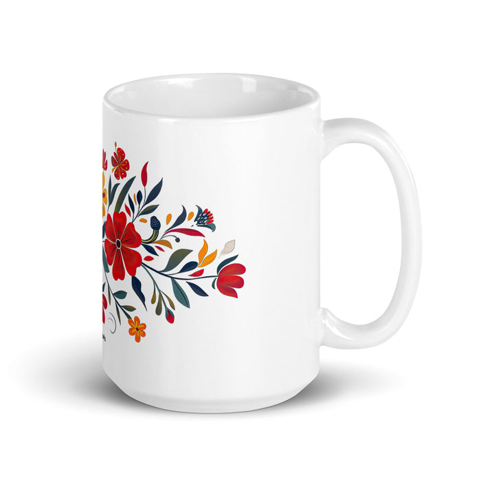 Ana Victoria Exclusive Name Art Piece Home Office Work Coffee Mug Mexican Spanish Pride Gift Cup One - Of - A - Kind Calligraphy White Glossy Mug | A8 - Mexicada