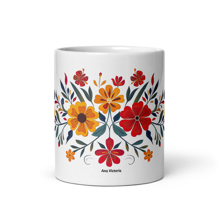 Ana Victoria Exclusive Name Art Piece Home Office Work Coffee Mug Mexican Spanish Pride Gift Cup One - Of - A - Kind Calligraphy White Glossy Mug | A8 - Mexicada