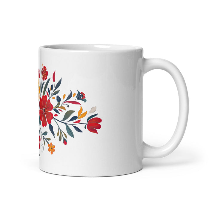 Ana Victoria Exclusive Name Art Piece Home Office Work Coffee Mug Mexican Spanish Pride Gift Cup One-Of-A-Kind Calligraphy White Glossy Mug | A8 Mexicada 11 oz