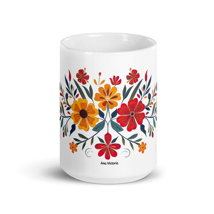 Ana Victoria Exclusive Name Art Piece Home Office Work Coffee Mug Mexican Spanish Pride Gift Cup One-Of-A-Kind Calligraphy White Glossy Mug | A8 Mexicada