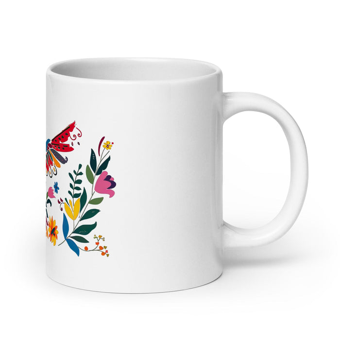 Andrew Exclusive Name Art Piece Home Office Work Coffee Mug Mexican Spanish Pride Gift Cup One-Of-A-Kind Calligraphy White Glossy Mug | A4 Mexicada 20 oz