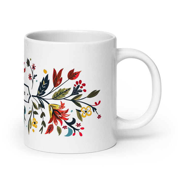 Andrew Exclusive Name Art Piece Home Office Work Coffee Mug Mexican Spanish Pride Gift Cup One-Of-A-Kind Calligraphy White Glossy Mug | A5 Mexicada 20 oz