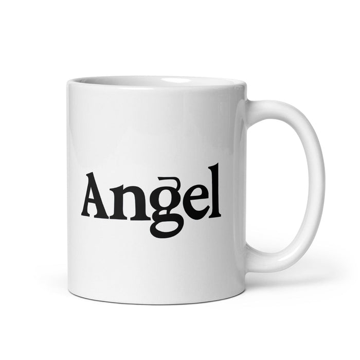 Angel Exclusive Name Art Piece Home Office Work Coffee Mug Mexican Spanish Pride Gift Cup One-Of-A-Kind Calligraphy White Glossy Mug | A1 Mexicada 11 oz