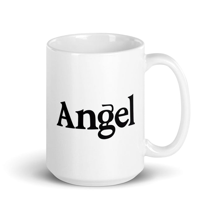 Angel Exclusive Name Art Piece Home Office Work Coffee Mug Mexican Spanish Pride Gift Cup One-Of-A-Kind Calligraphy White Glossy Mug | A1 Mexicada 15 oz