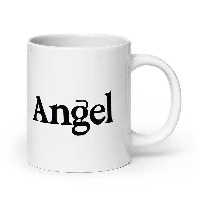 Angel Exclusive Name Art Piece Home Office Work Coffee Mug Mexican Spanish Pride Gift Cup One-Of-A-Kind Calligraphy White Glossy Mug | A1 Mexicada 20 oz