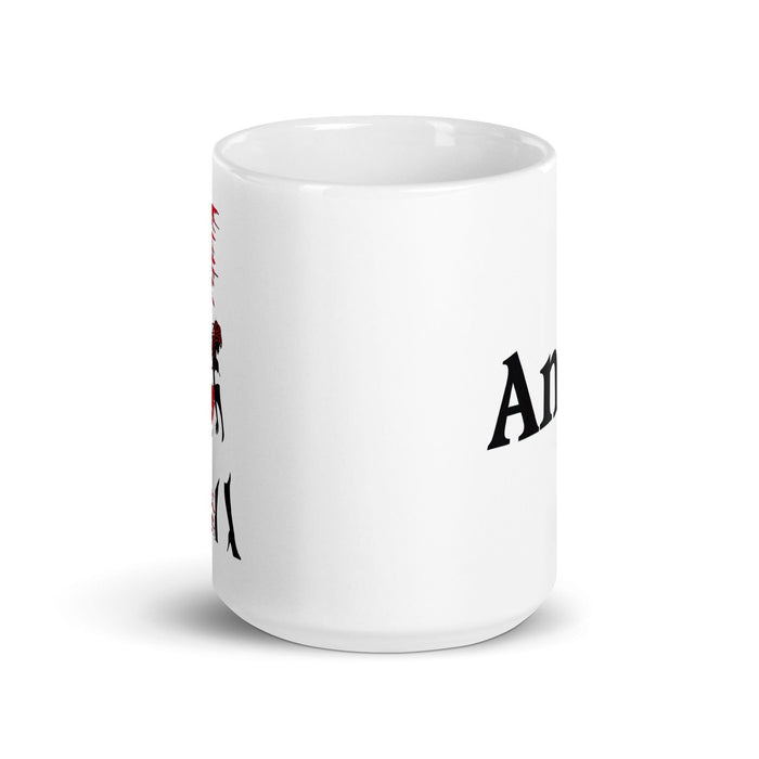 Angel Exclusive Name Art Piece Home Office Work Coffee Mug Mexican Spanish Pride Gift Cup One-Of-A-Kind Calligraphy White Glossy Mug | A1 Mexicada