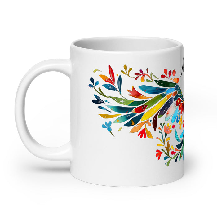 Angel Exclusive Name Art Piece Home Office Work Coffee Mug Mexican Spanish Pride Gift Cup One - Of - A - Kind Calligraphy White Glossy Mug | A3 - Mexicada