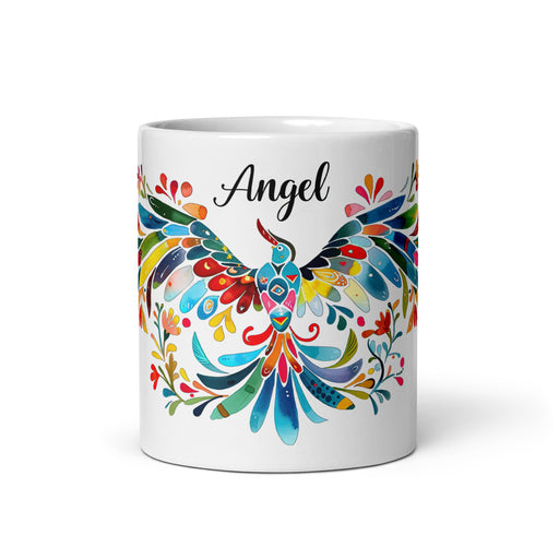 Angel Exclusive Name Art Piece Home Office Work Coffee Mug Mexican Spanish Pride Gift Cup One - Of - A - Kind Calligraphy White Glossy Mug | A3 - Mexicada