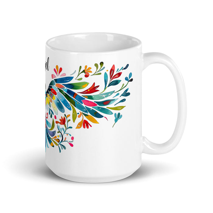 Angel Exclusive Name Art Piece Home Office Work Coffee Mug Mexican Spanish Pride Gift Cup One - Of - A - Kind Calligraphy White Glossy Mug | A3 - Mexicada