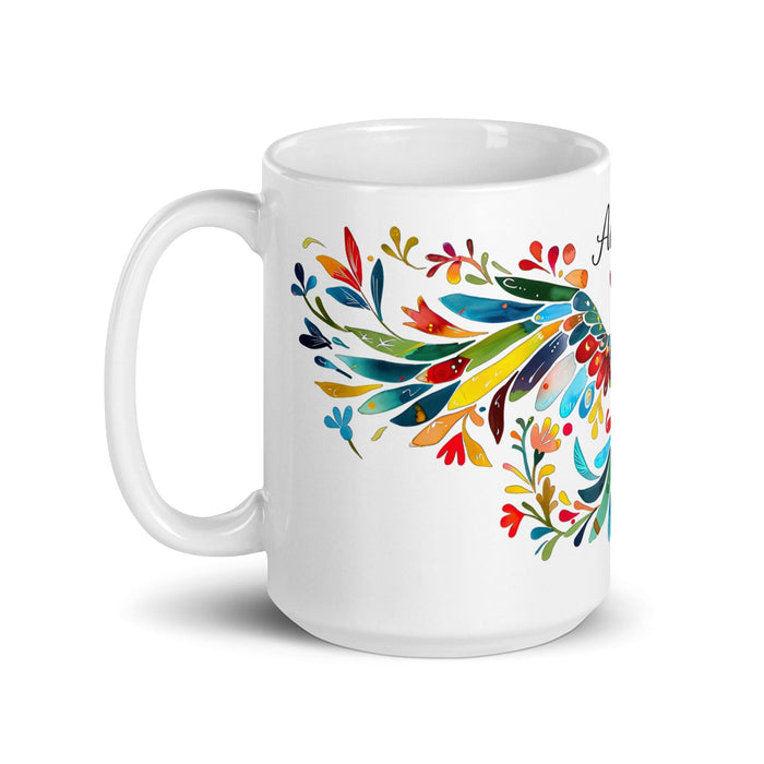 Angel Exclusive Name Art Piece Home Office Work Coffee Mug Mexican Spanish Pride Gift Cup One-Of-A-Kind Calligraphy White Glossy Mug | A3 Mexicada