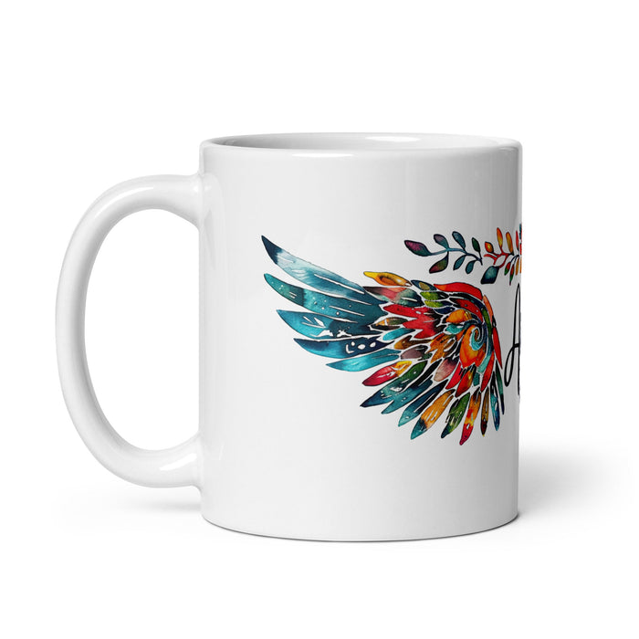 Angel Exclusive Name Art Piece Home Office Work Coffee Mug Mexican Spanish Pride Gift Cup One - Of - A - Kind Calligraphy White Glossy Mug | A4 - Mexicada