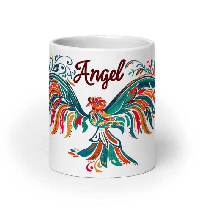 Angel Exclusive Name Art Piece Home Office Work Coffee Mug Mexican Spanish Pride Gift Cup One - Of - A - Kind Calligraphy White Glossy Mug | A5 - Mexicada