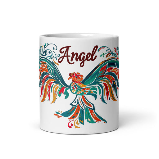 Angel Exclusive Name Art Piece Home Office Work Coffee Mug Mexican Spanish Pride Gift Cup One - Of - A - Kind Calligraphy White Glossy Mug | A5 - Mexicada