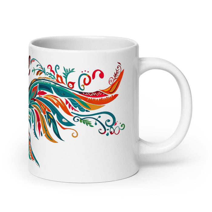 Angel Exclusive Name Art Piece Home Office Work Coffee Mug Mexican Spanish Pride Gift Cup One-Of-A-Kind Calligraphy White Glossy Mug | A5 Mexicada 20 oz