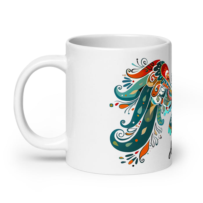 Angel Exclusive Name Art Piece Home Office Work Coffee Mug Mexican Spanish Pride Gift Cup One - Of - A - Kind Calligraphy White Glossy Mug | A6 - Mexicada