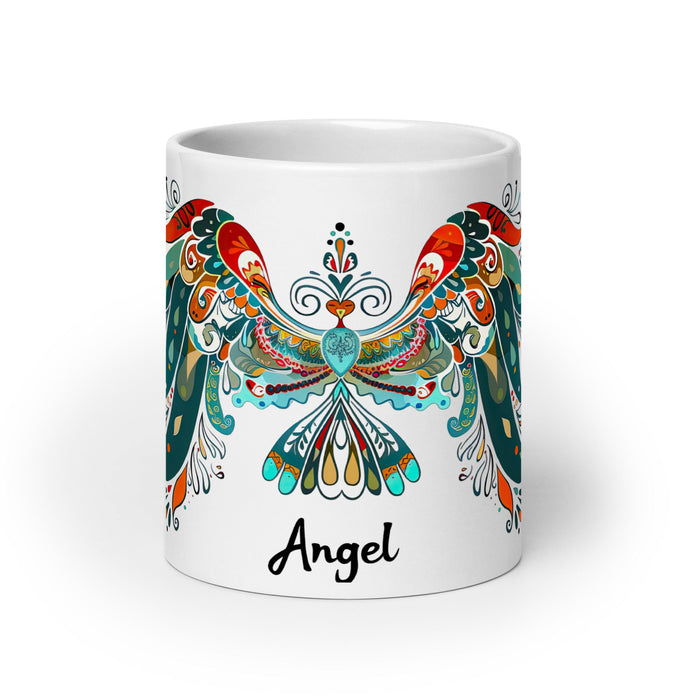 Angel Exclusive Name Art Piece Home Office Work Coffee Mug Mexican Spanish Pride Gift Cup One - Of - A - Kind Calligraphy White Glossy Mug | A6 - Mexicada