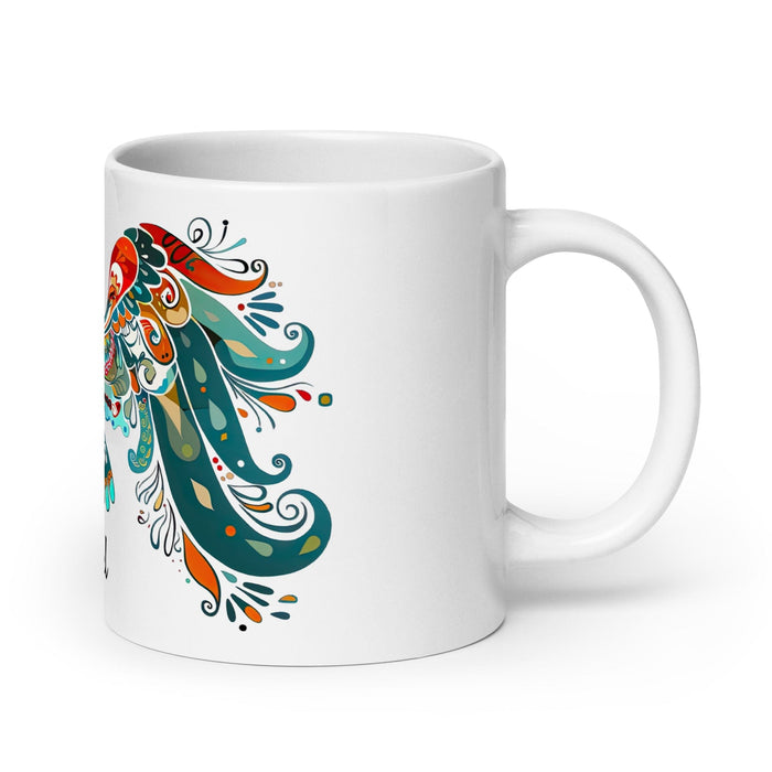 Angel Exclusive Name Art Piece Home Office Work Coffee Mug Mexican Spanish Pride Gift Cup One-Of-A-Kind Calligraphy White Glossy Mug | A6 Mexicada 20 oz