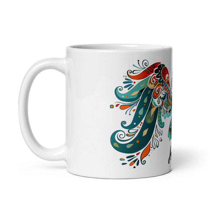 Angel Exclusive Name Art Piece Home Office Work Coffee Mug Mexican Spanish Pride Gift Cup One-Of-A-Kind Calligraphy White Glossy Mug | A6 Mexicada