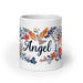 Angel Exclusive Name Art Piece Home Office Work Coffee Mug Mexican Spanish Pride Gift Cup One - Of - A - Kind Calligraphy White Glossy Mug | A9 - Mexicada