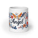 Angel Exclusive Name Art Piece Home Office Work Coffee Mug Mexican Spanish Pride Gift Cup One-Of-A-Kind Calligraphy White Glossy Mug | A9 Mexicada