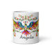 Ángela Exclusive Name Art Piece Home Office Work Coffee Mug Mexican Spanish Pride Gift Cup One-Of-A-Kind Calligraphy White Glossy Mug | Á12 Mexicada