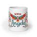 Angela Exclusive Name Art Piece Home Office Work Coffee Mug Mexican Spanish Pride Gift Cup One - Of - A - Kind Calligraphy White Glossy Mug | A13 - Mexicada