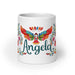 Angela Exclusive Name Art Piece Home Office Work Coffee Mug Mexican Spanish Pride Gift Cup One-Of-A-Kind Calligraphy White Glossy Mug | A13 Mexicada