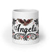 Ángela Exclusive Name Art Piece Home Office Work Coffee Mug Mexican Spanish Pride Gift Cup One-Of-A-Kind Calligraphy White Glossy Mug | Á15 Mexicada