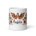 Ángela Exclusive Name Art Piece Home Office Work Coffee Mug Mexican Spanish Pride Gift Cup One-Of-A-Kind Calligraphy White Glossy Mug | Á16 Mexicada