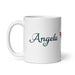 Ángela Exclusive Name Art Piece Home Office Work Coffee Mug Mexican Spanish Pride Gift Cup One - Of - A - Kind Calligraphy White Glossy Mug | Á17 - Mexicada