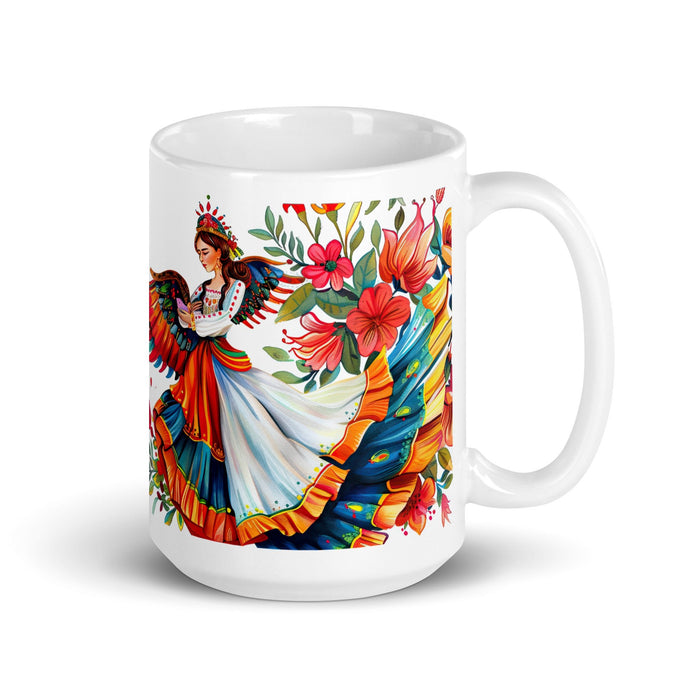 Ángela Exclusive Name Art Piece Home Office Work Coffee Mug Mexican Spanish Pride Gift Cup One - Of - A - Kind Calligraphy White Glossy Mug | Á17 - Mexicada