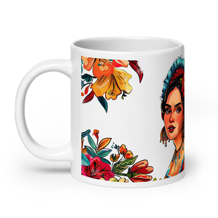 Ángela Exclusive Name Art Piece Home Office Work Coffee Mug Mexican Spanish Pride Gift Cup One - Of - A - Kind Calligraphy White Glossy Mug | Á2 - Mexicada